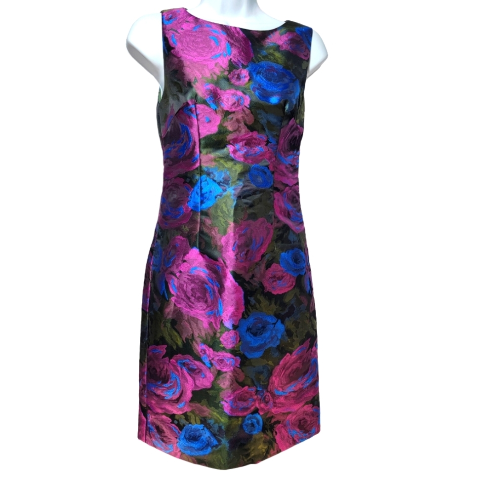 Chetta B Bright Floral Short Evening Cocktail Party Dress Size 2